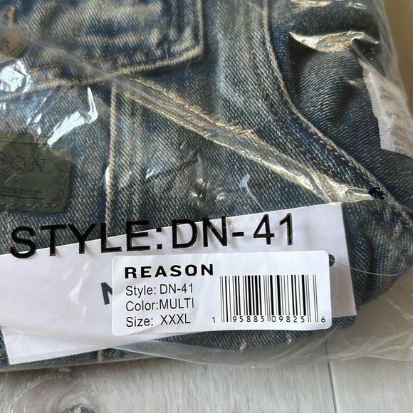 Reason Denim Multi Patch Scorpion applique jacket 3X NWT‎ in packaging - Picture 6 of 7